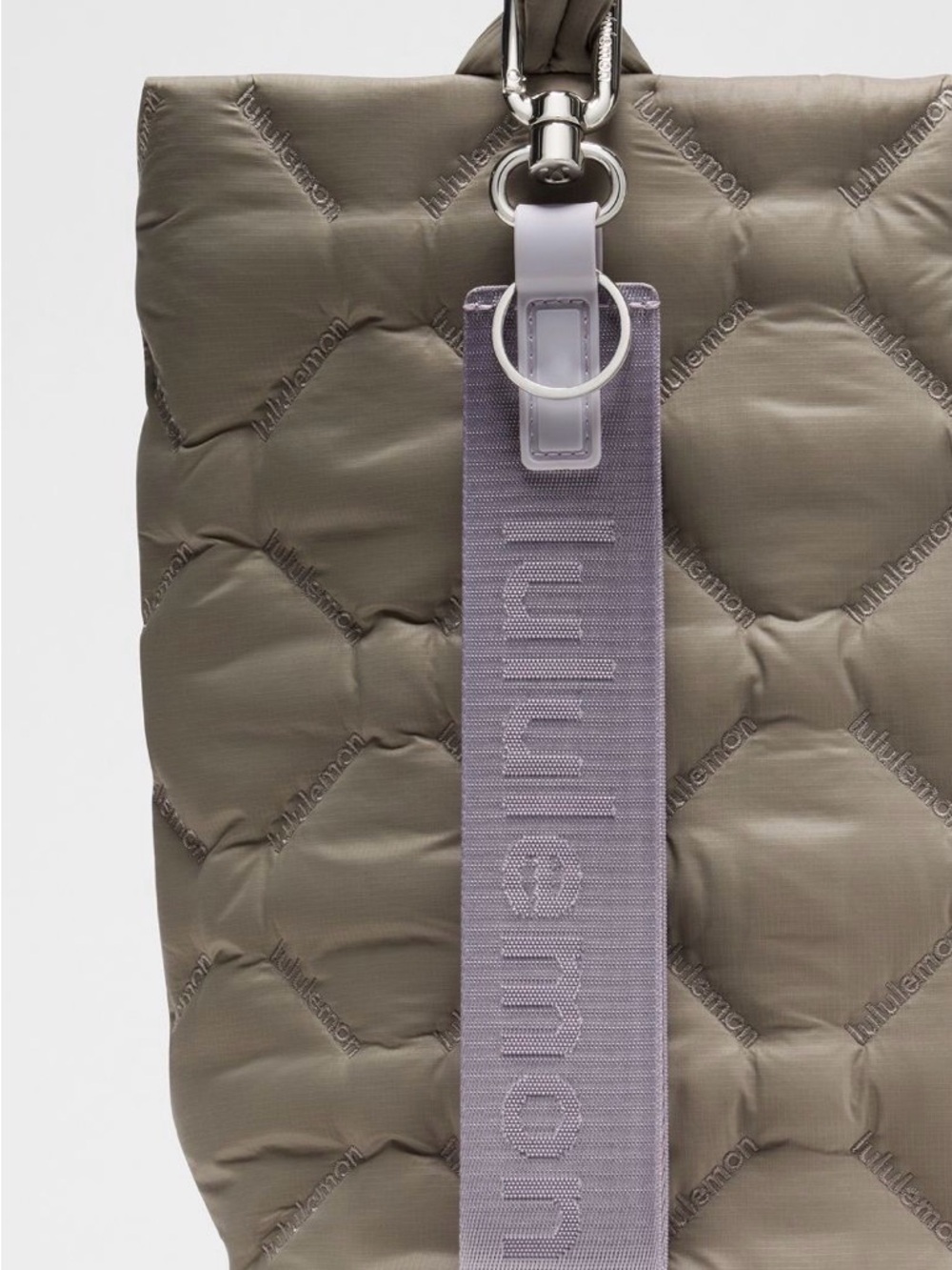 NWOT lululemon NEVER Lost Keychain Gray Logo Key Fob Strap